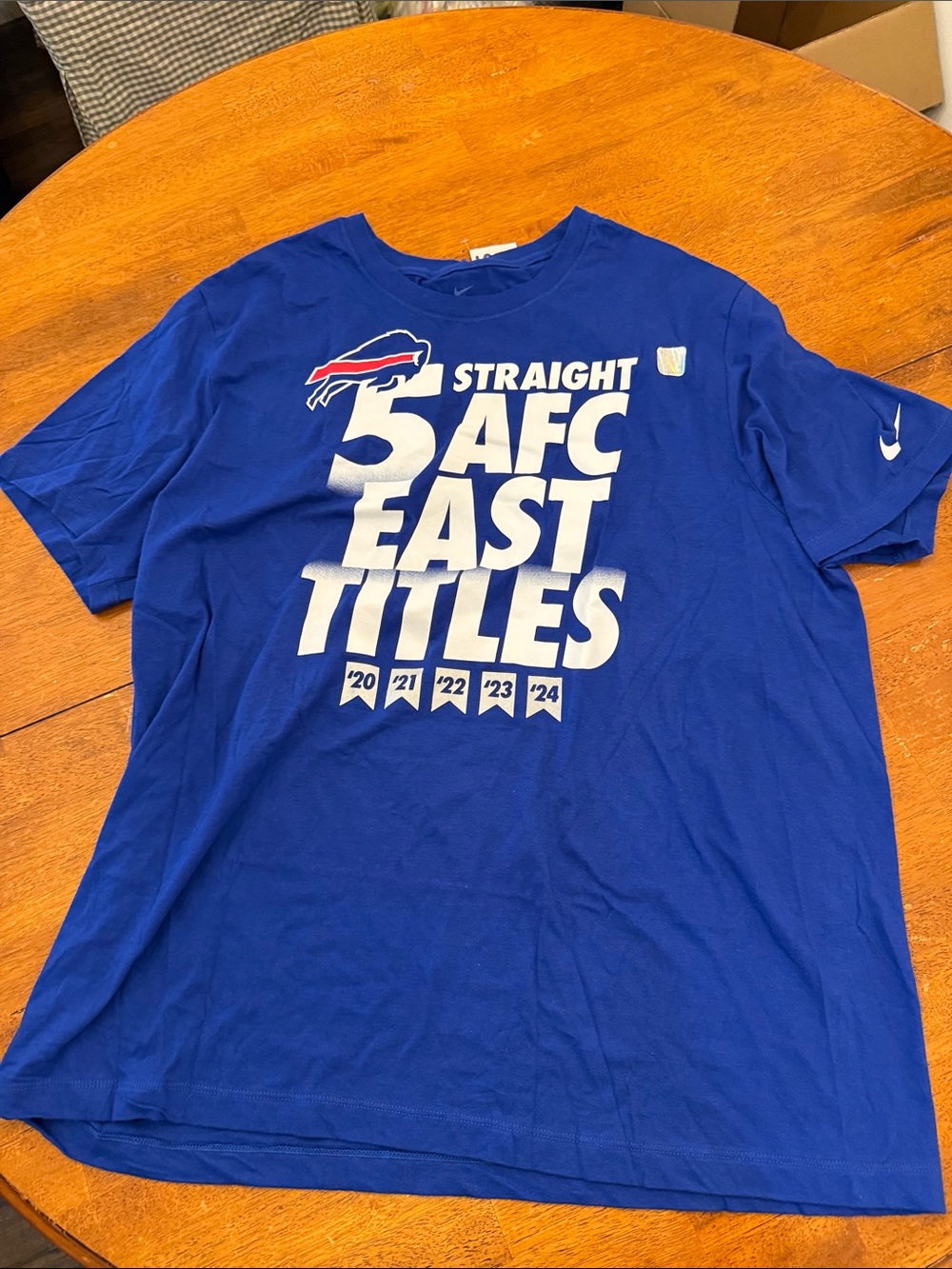 Nike Blue Buffalo Bills '5 AFC East Titles' Short Sleeve Tee xxl